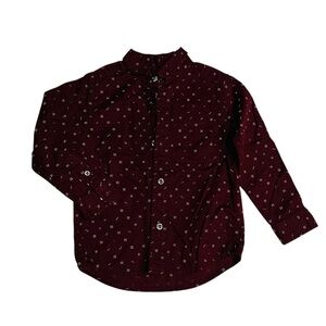 The Children's Place Maroon Patterned Button Down Shirt
